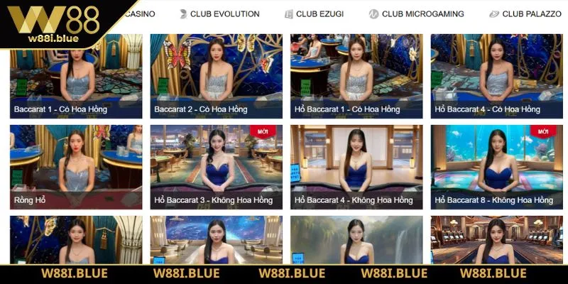 Trang chủ 41 Sảnh casino trực tuyến W88 hấp dẫn với nhiều trò kinh điển