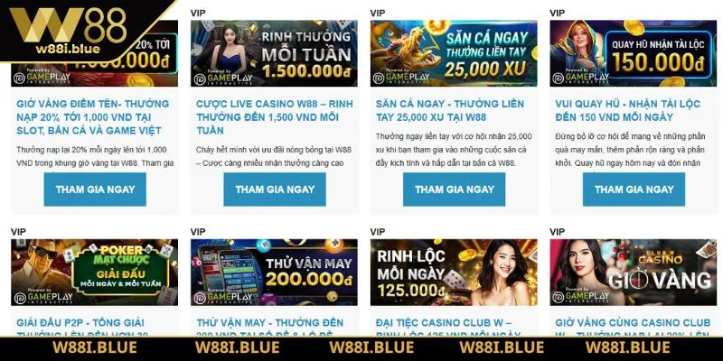 Trang chủ 38 Ưu đãi khủng dành riêng cho thành viên VIP tại W88