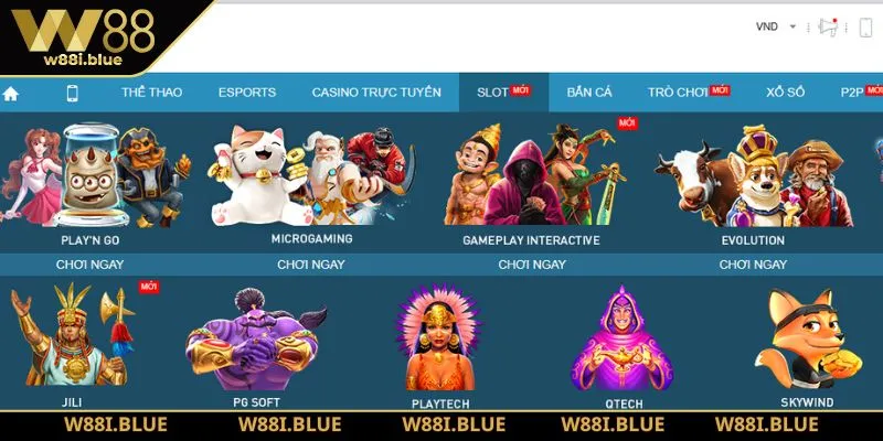 Trang chủ 35 W88 hợp tác cùng nhiều nhà cung cấp game nổi tiếng thế giới